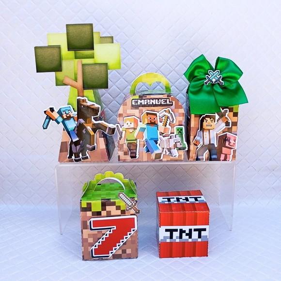 Kit 20 Caixas Personalizado Minecraft