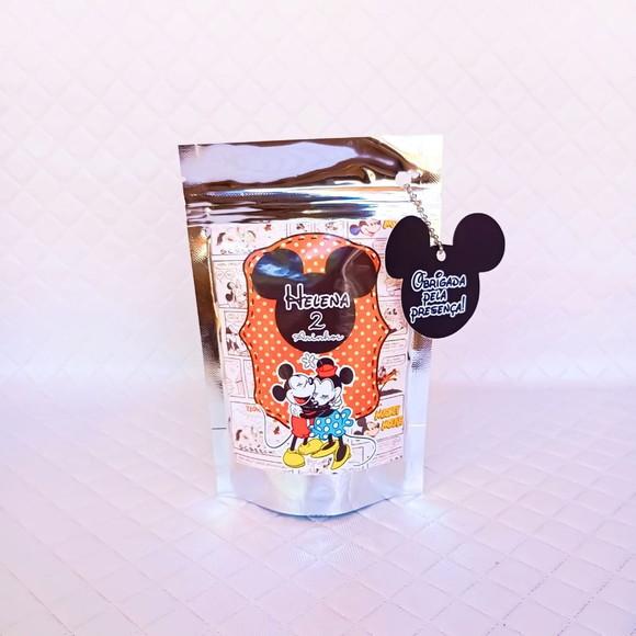 Kit 30 Saquinho Metalizado Zip Lock Mickey- m