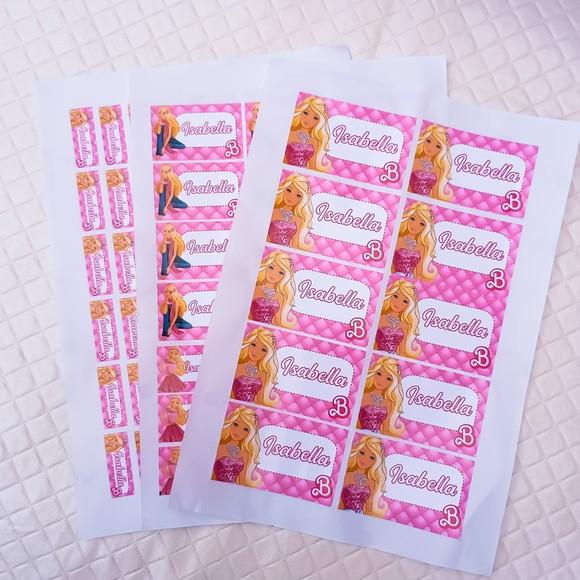 Kit 88 Etiquetas Escolares Personalizadas Barbie