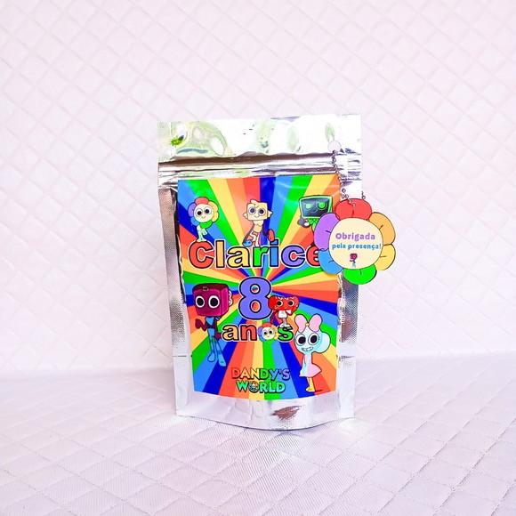 Kit 20 Saquinho Metalizado Personalizado Dandy's World - P