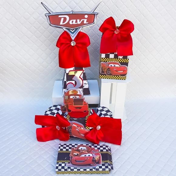 Kit 40 Caixas Personalizado Carros Disney Mcqueen