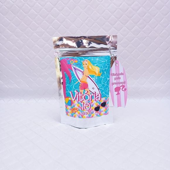 Kit 30 Saquinho Metalizado Zip Lock Barbie Pool Lock - m