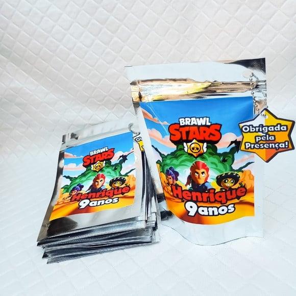 Kit 30 Saquinho Metalizado Zip Brawl Stars - m