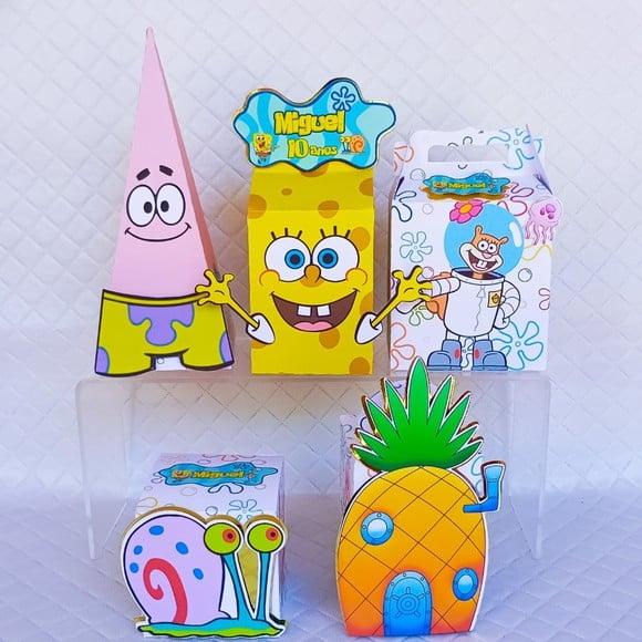 Kit 40 Caixas Personalizado Bob Esponja