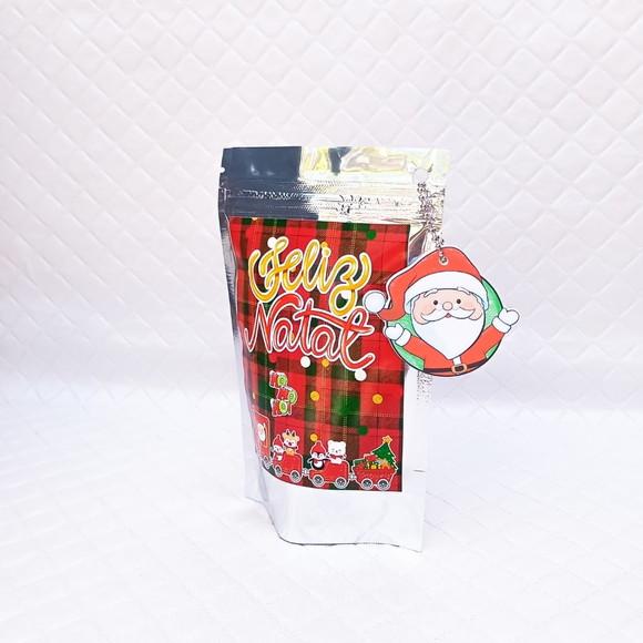 Kit 20 Saquinho Metalizado Zip Lock Natal - G