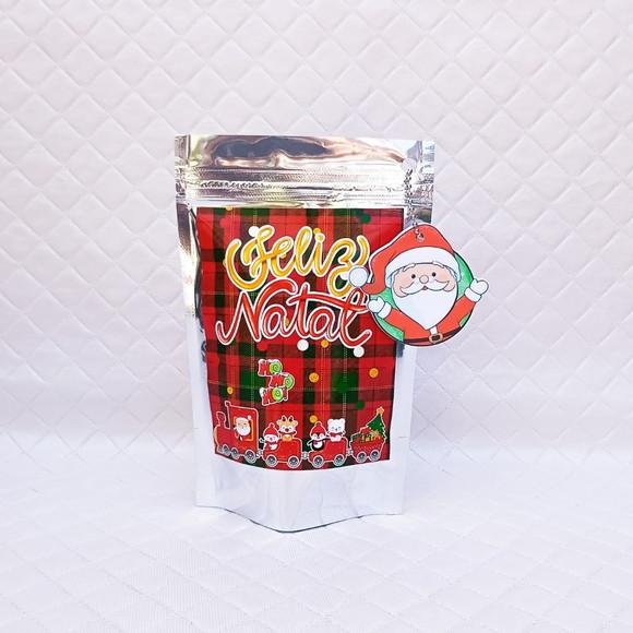 Kit 30 Saquinho Metalizado Zip Lock Natal - m