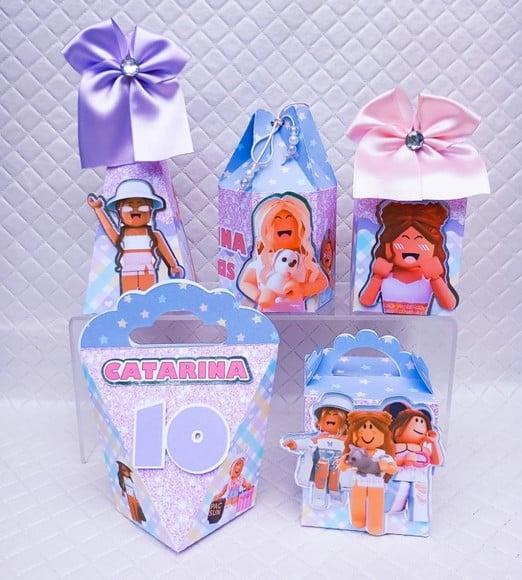 Kit 20 Caixas Personalizado Roblox Menina