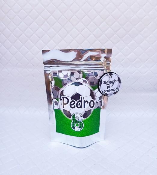 Kit 30 Saquinho Metalizado Zip Lock Futebol- G