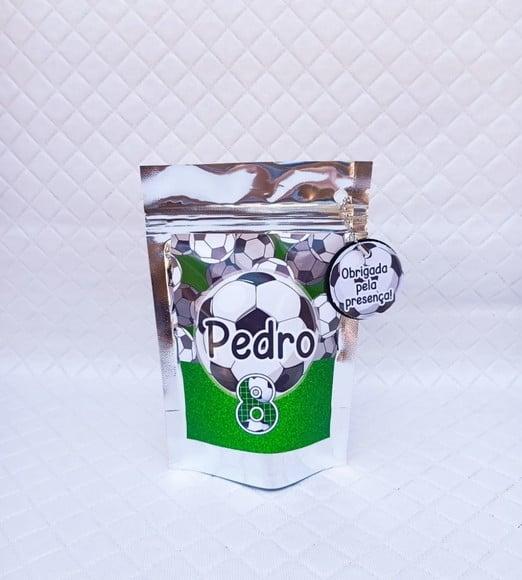 Kit 30 Saquinho Metalizado Zip Lock Futebol-p