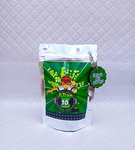 Kit 30 Saquinho Metalizado Zip Lock Ben 10-p