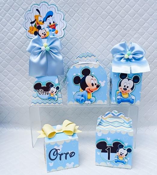Kit 20 Caixas Personalizado Mickey Baby