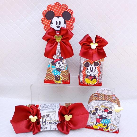 Kit 20 Caixas Personalizados Mickey Vintage