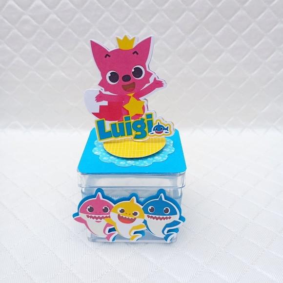 Kit 10 Caixa Acrílica Lembrancinha Baby Shaker Menino