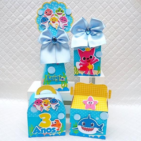 Kit 20 Caixas Personalizada Baby Shaker Menino