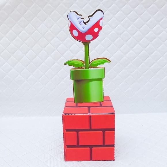 Caixa Cubo Flor Piranha Mario Bros- 20 Peças