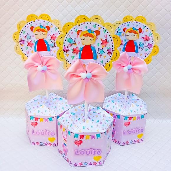Centro de Mesa Personalizado Boneca Metoo Doll - 10 Peças