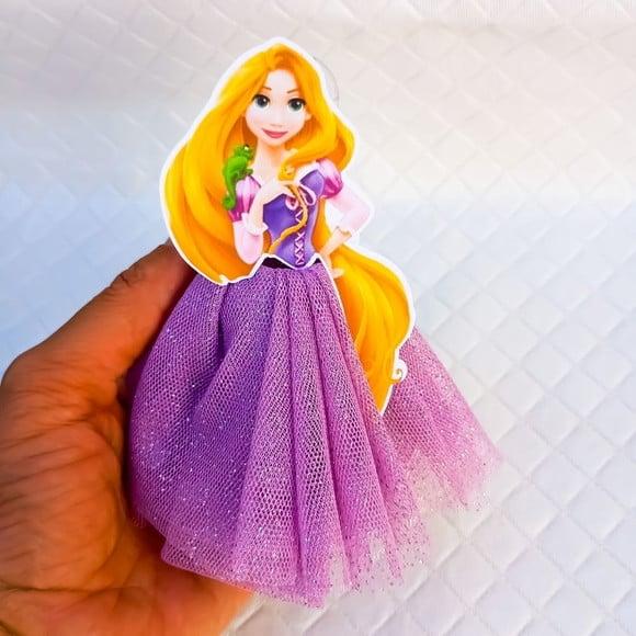 Tubete Personalizado Rapunzel com Tule - 10 Peças
