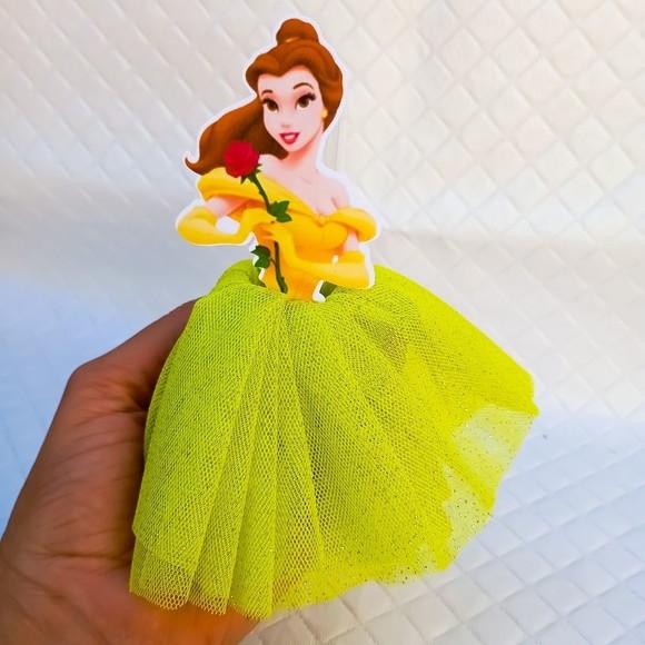 Tubete Personalizado Bela e a Fera com Tule - 10 Peças