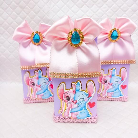 Caixa Milk Box Lillo Stitch Luxo Aquarelado- 10 Peças