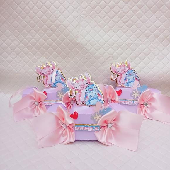Caixa Bala Lillo Stitch Luxo Aquarelado - 10 Peças