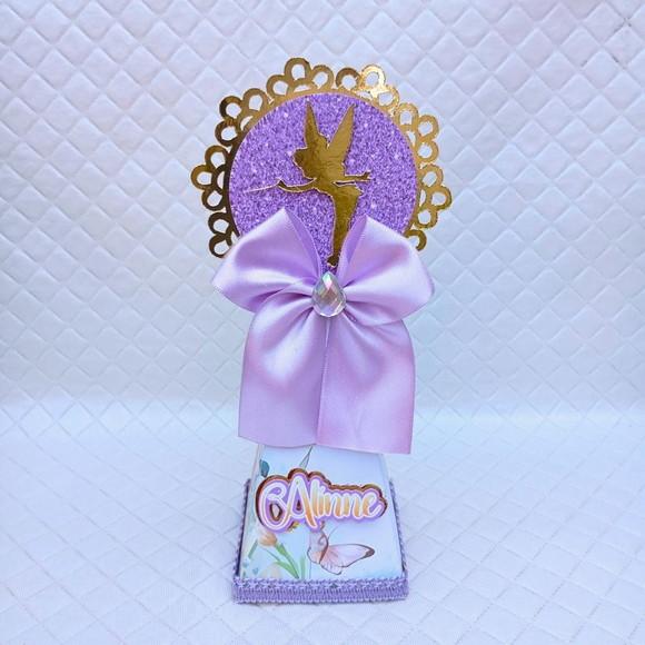 Caixa Pirâmide/cone Lembrancinho Sininho Tinker Bell
