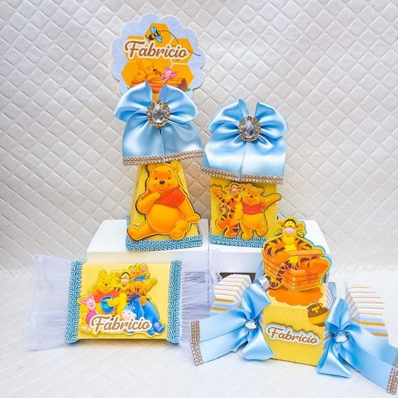 Kit 20 Caixas Personalizado Ursinho Pooh Luxo