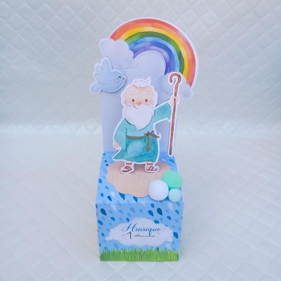 Caixa Cenário Personalizado Arca de Noé-15 Peças