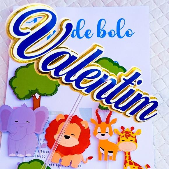Topo de Bolo Safari-menino