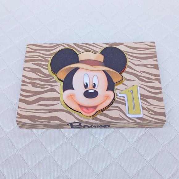 Caixa Kit Kat Personalizado Mickey Safari - 20 Peças