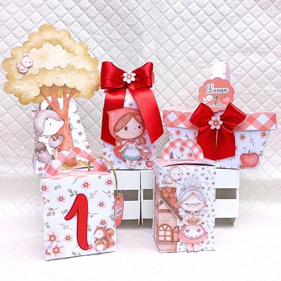 Kit 30 Caixas Personalizado Chapeuzinho Vermelho