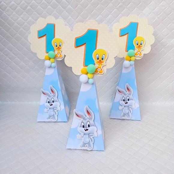 Caixa Cone/pirâmide Looney Tunes Baby - 20 Peças