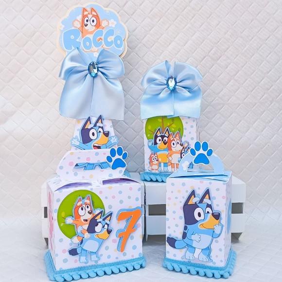 Kit 40 Caixas Personalizado Bluey Luxo Menino