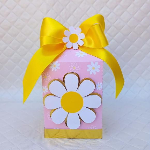Caixa Milk Box Personalizado Margaridas - 20 Itens