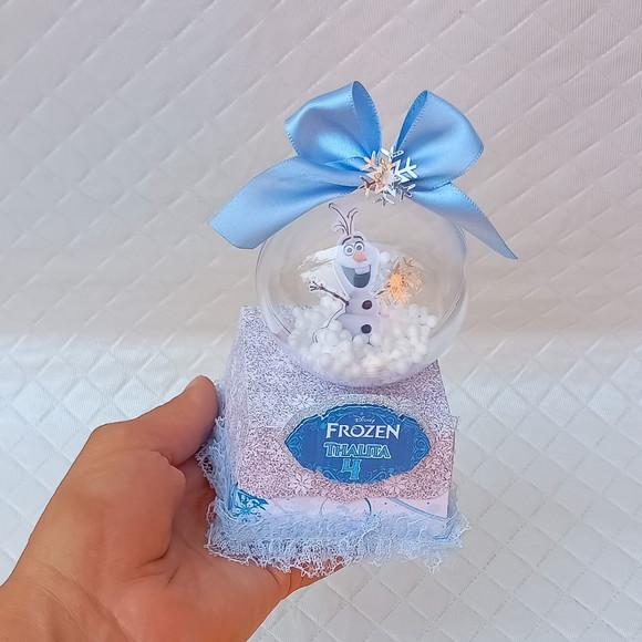 Caixa Trapézio com Esfera Acrílica Frozen Olaf
