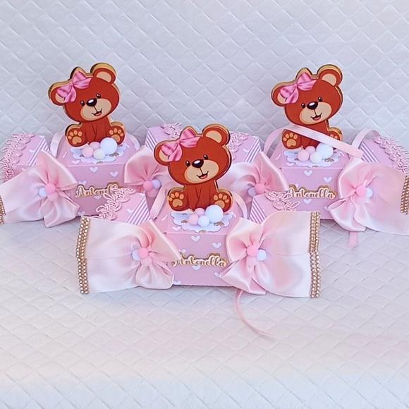 Kit 10 Caixa Bala Ursinha Chá de Bebe Super Luxo