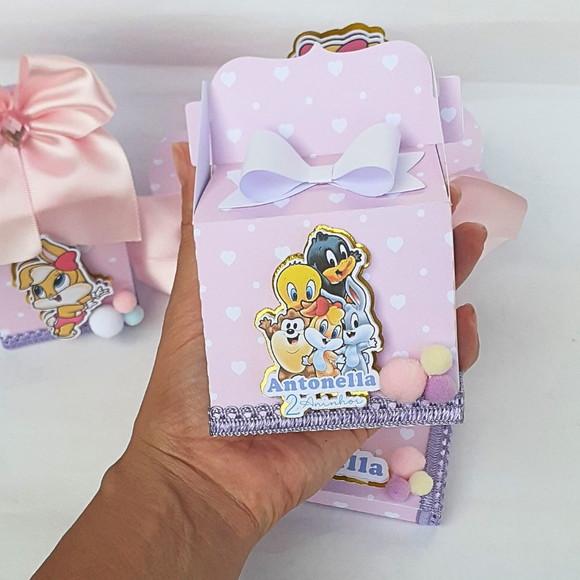 Lembrancinha Caixa Maleta Lolla Looney Tunes Baby 20 Caixas
