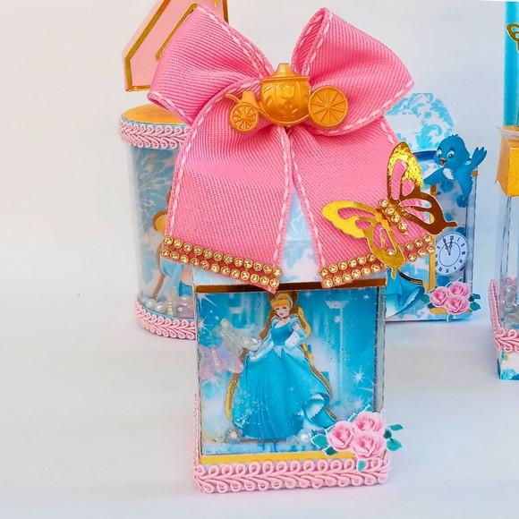 Caixa Milk Box Vitrine Cinderela Luxo - 10 Peças