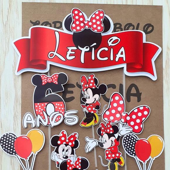 Topo de Bolo Minnie