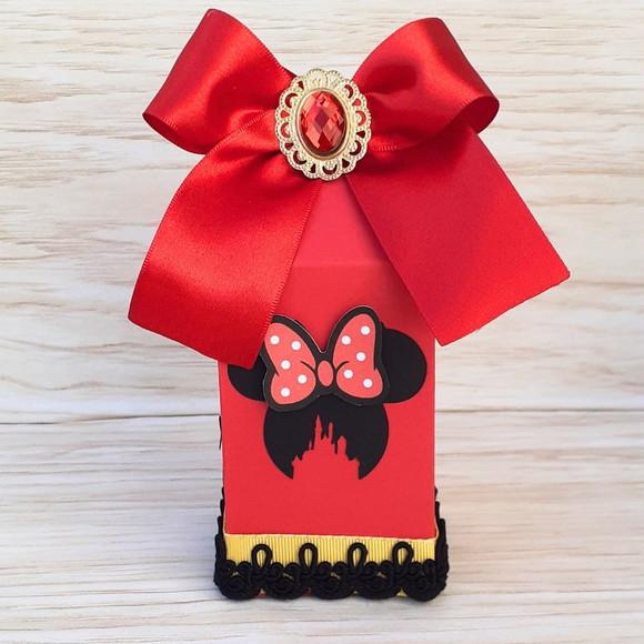 Caixa Milk Box Minnie Vermelho Luxo (10 Itens)