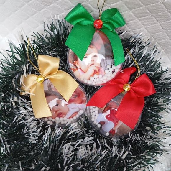 Kit 10 Bola Natal Personalizada 6,5cm