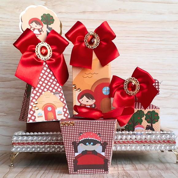 Kit 15 Caixas Personalizado Chapeuzinho Vermelho Luxo