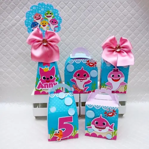 Kit 20 Caixa Personalizado Baby Shaker Menina