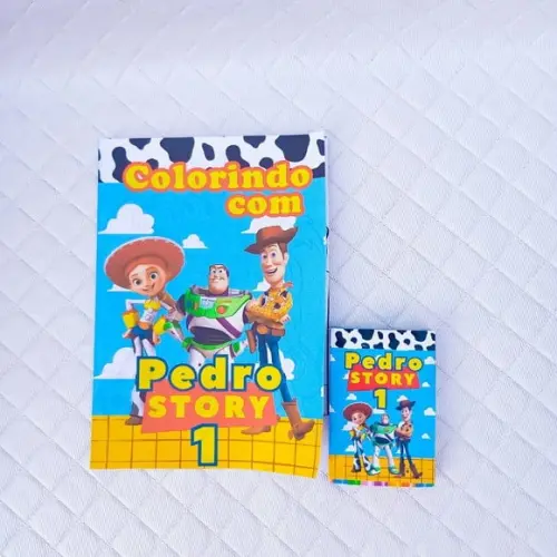 Kit 10 Lembrancinha Mini Revista de Colorir Toy Story