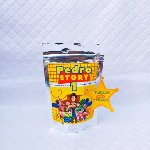 Saquinho Metalizado Zip Lock Toy Story - P
