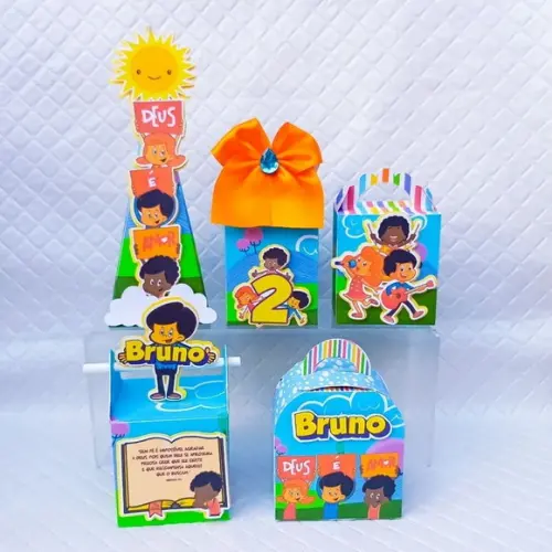 Kit 60 Caixas Personalizadas Três Palavrinhas