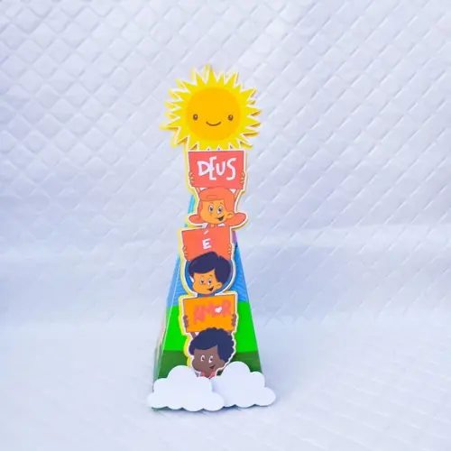 Caixa Cone/pirâmide Personalizadas Três Palavrinhas-20 Peças