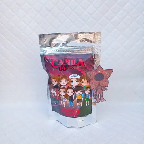 Saquinho Metalizado Zip Lock Personalizado Stranger Thing- P