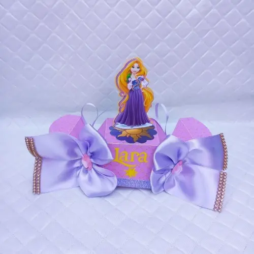 Caixa Bala Personalizado Rapunzel Luxo - 20 Peças