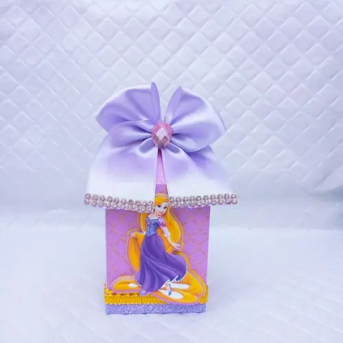 Caixa Milk Box Personalizado Rapunzel Luxo - 20 Peças