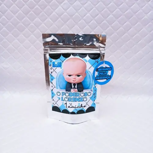 Kit 30 Saquinho Metalizado Zip Lock o Poderoso Chefinho - m
